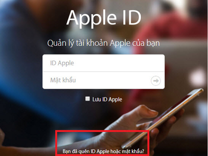Cách lấy lại iCloud khi mất số điện thoại trên máy bước 1